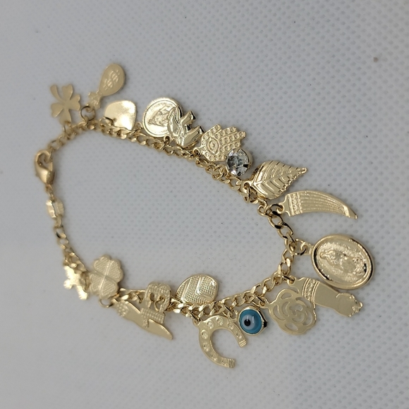 Brand New Brazilian 18k Gold Filled Lucky Charm Bracelet - Picture 5 of 8